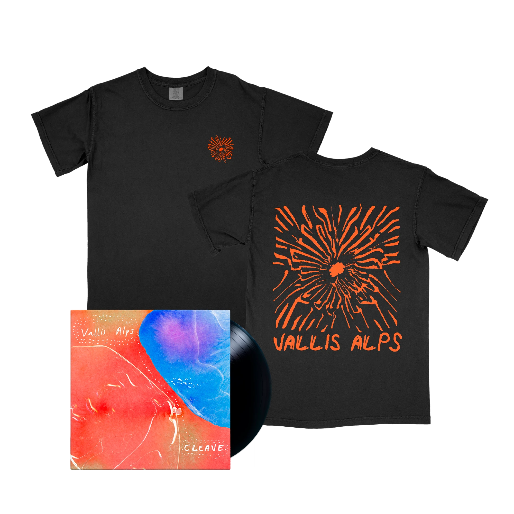Cleave 12" Vinyl and Flower Tee Vallis Alps Cleave 12" Vinyl And Flower Tee -Cap Shop 230221 VallisAlpsMerchDesign ProductImages BundleBlackTee FEB23