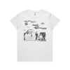 Boy And Bear Dance Ladies Tee (White) -Cap Shop 230302 Boy Bear AlbumMerch ProductImages DanceWomensTee MAR23