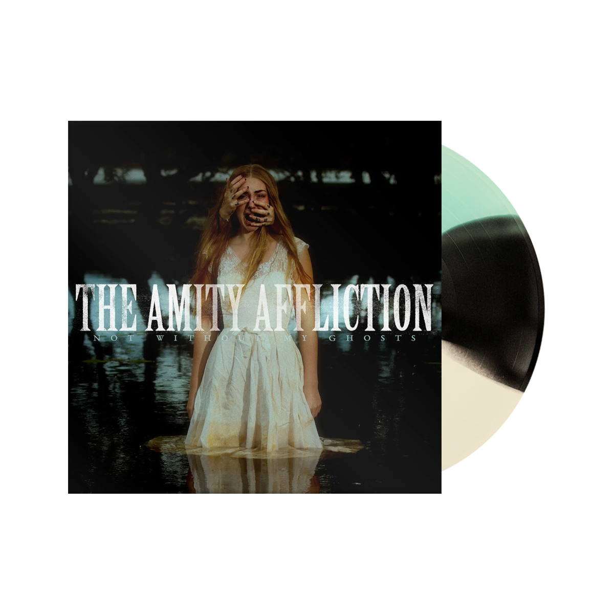 The Amity Affliction Not Without My Ghosts 12" Vinyl (Electric Blue W/ Bone And Black Twist) 3 The Amity Affliction Not Without My Ghosts 12" Vinyl (Electric Blue W/ Bone And Black Twist)