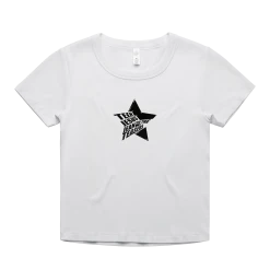 Teen Jesus And The Jean Teasers Star Logo Baby Tee (White) + Album Digital Download