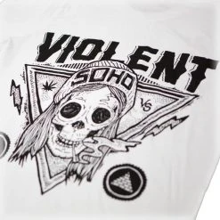 Violent Soho Blazin' Skull Tee (White) -Cap Shop 24HMOCK VS Blazin skull tee White DETAIL2
