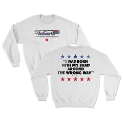 Ocean Grove Wrong Way Crew Neck (White) -Cap Shop 41ScXBpc