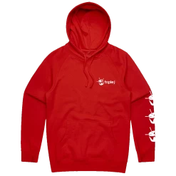 Triple J Drum Sleeve Hoodie (Red)