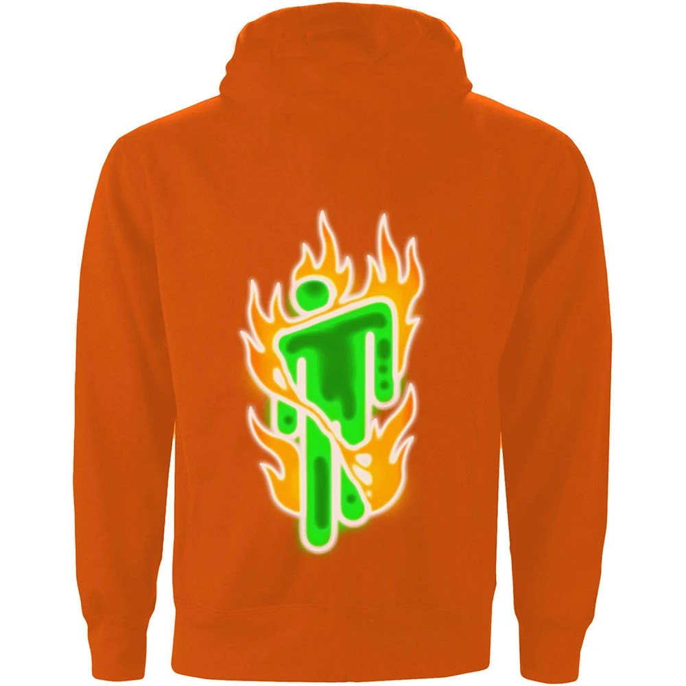 Billie Eilish Airbrush Flames Hoodie (Orange) 4 Billie Eilish Airbrush Flames Hoodie (Orange) - Image 2