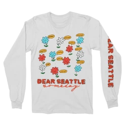 Dear Seattle Flowers Longsleeve Tee (White)