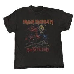 Iron Maiden Run To The Hills Tee (Black Vintage Wash)
