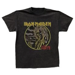 Iron Maiden Killers Recoloured With Clouds Tee (Black Vintage Wash)