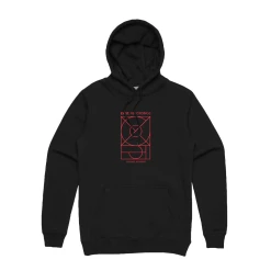 Exist. Recordings Red Logo Hoodie (Black)