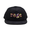 Rage Embroidered Corduroy Cap (Black) -Cap Shop Rage Cap Front