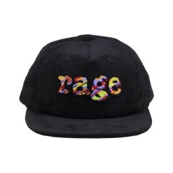 Rage Embroidered Corduroy Cap (Black)