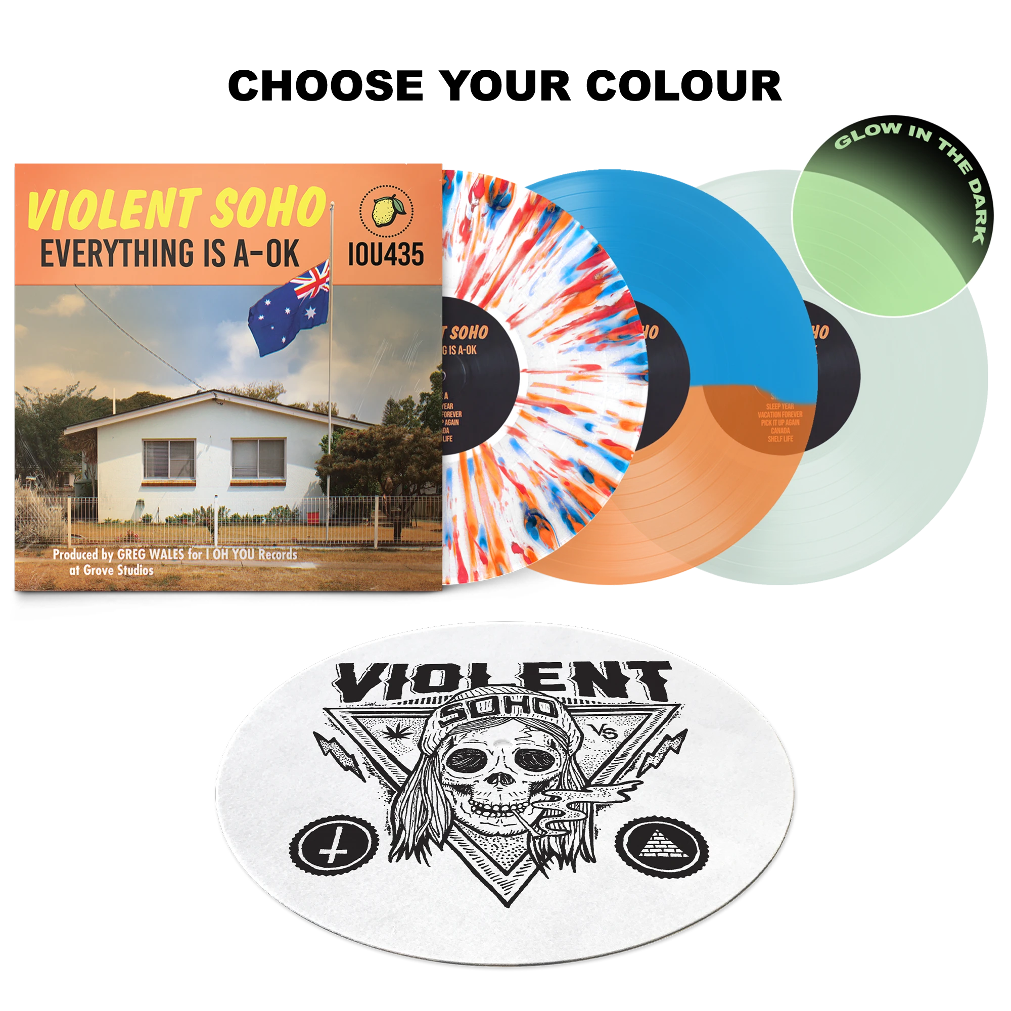 Violent Soho Everything Is A-OK Vinyl + Blazin' Skull Slipmat 3 Violent Soho Everything Is A-OK Vinyl + Blazin' Skull Slipmat