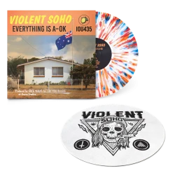 Violent Soho Everything Is A-OK Vinyl + Blazin' Skull Slipmat 10 Violent Soho Everything Is A-OK Vinyl + Blazin' Skull Slipmat -Cap Shop ViolentSoho A OKRepress SlipmatBundle RedBlueOrangeSplatter IOU527