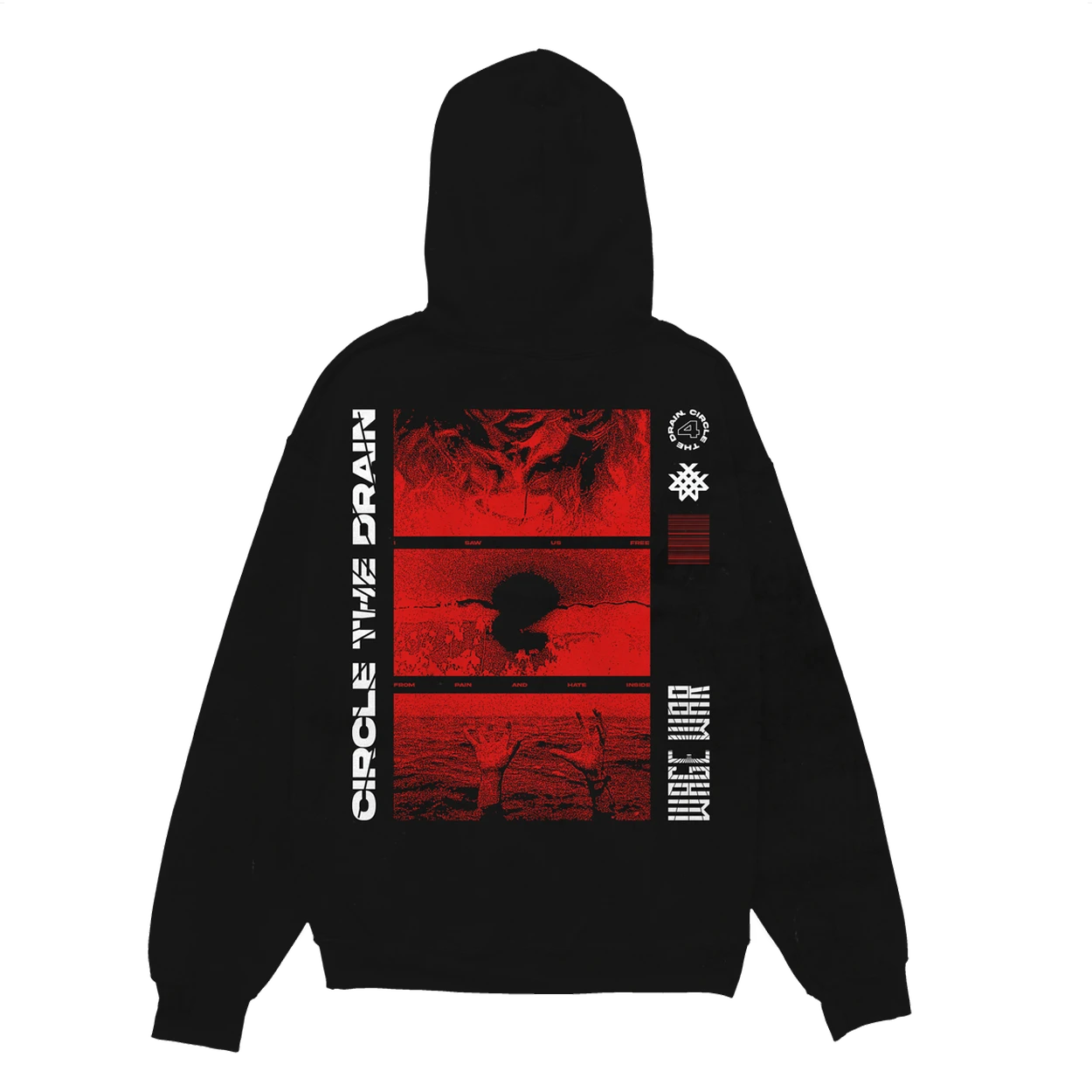 Wage War Circle The Drain Hoodie (Black) 4 Wage War Circle The Drain Hoodie (Black) - Image 2