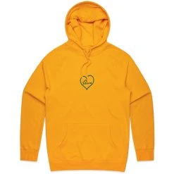 Pist Idiots Embroidered Heart Hoodie (Yellow)