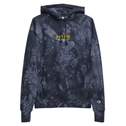 Yours Truly Afterglow Embroidered ‘Champion’ Tie Dye Hoodie