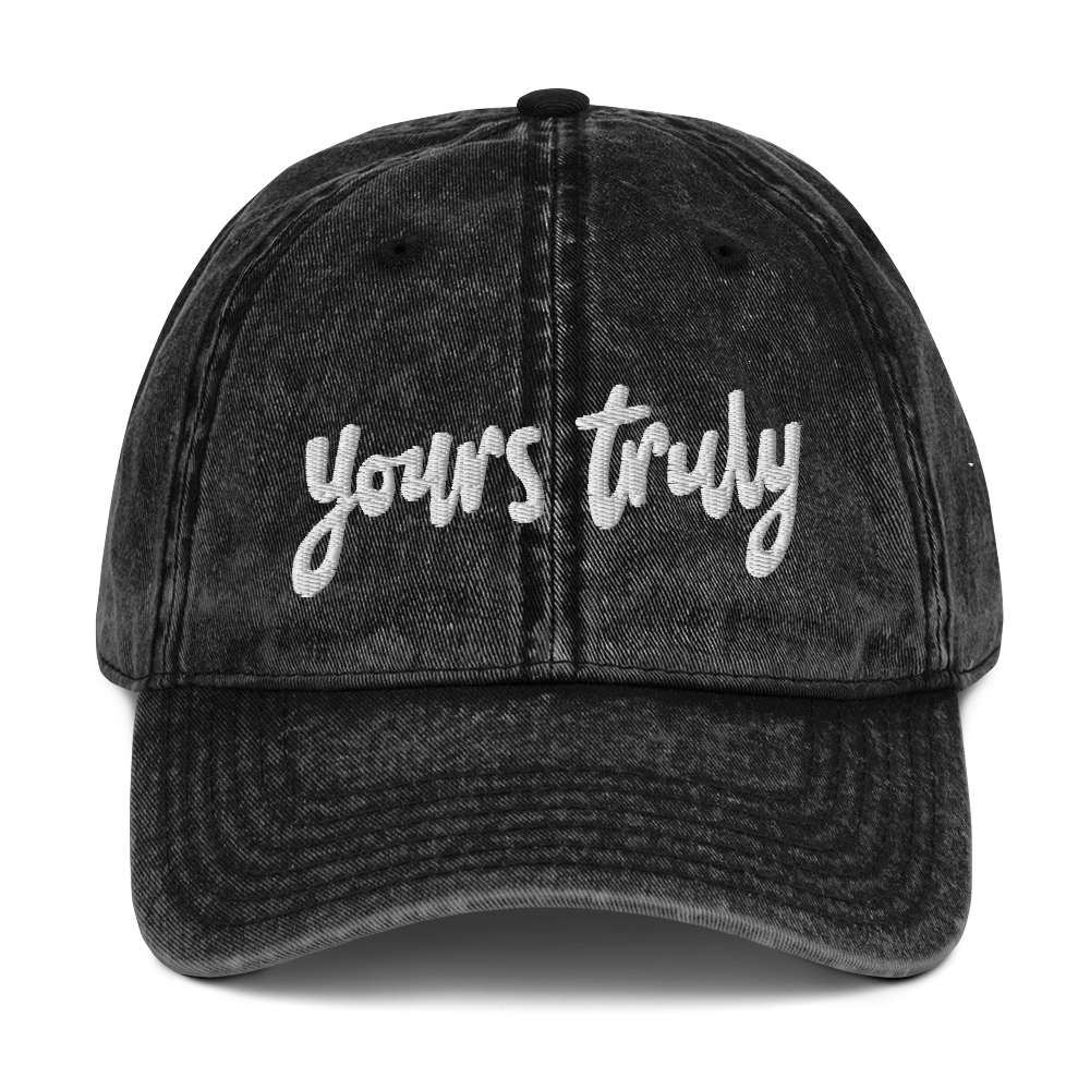 Afterglow Embroidered Dad Hat Yours Truly Afterglow Embroidered Dad Hat -Cap Shop vintage cap black front 61a5a777bbff7
