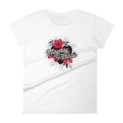 Mayday Parade Flower Heart Femme Fit Tee (White)